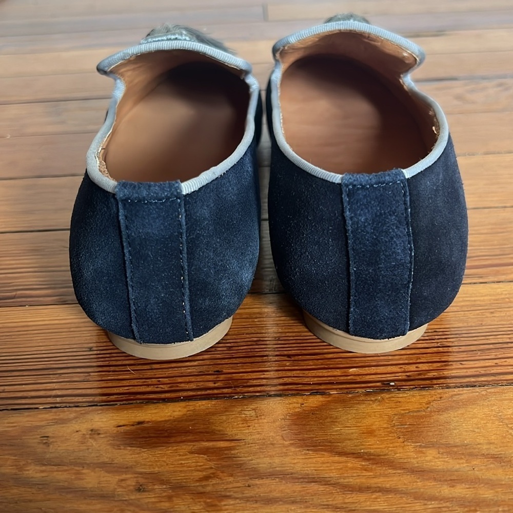 Silvia Cobos Suede Leather Navy Gray Tassel Loafers for Women Multiple Sizes - Picture 6 of 12